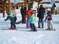 Ski slopes in the mountains of Les Houches winter resort, French Alps Royalty Free Stock Photo