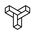 paradox impossible geometric shape line icon vector illustration