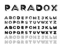 Paradox shape font. Impossible Letters. Set of vector letters constructed on the basis of paradox isometric view. Vector