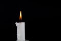 Enchanting Flames: Paraffin Candle and Old Candlestick
