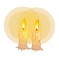 Paraffin candle halloween isolated icon