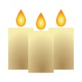 Parafine candles fire isolated icon Royalty Free Stock Photo