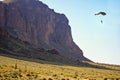 A Paraglide Off Flatiron in the Superstition Mountain Wilderness Royalty Free Stock Photo