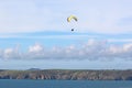 Paraglider above Newgale Beach,