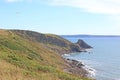 Paraglider above Newgale Beach,