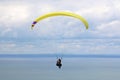Paraglider above Rhossili in Wales Royalty Free Stock Photo