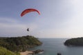 Paraglider above a sea