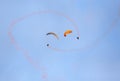 Paraglider aerobatic team. Royalty Free Stock Photo
