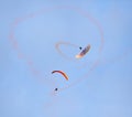 Paraglider aerobatic team. Royalty Free Stock Photo