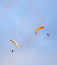Paraglider aerobatic team. Royalty Free Stock Photo
