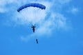 Paraglider being towed by a winch Royalty Free Stock Photo