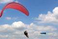 Paraglider being towed on a winch Royalty Free Stock Photo