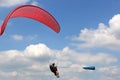 Paraglider being towed on a winch