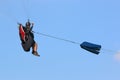 Paraglider being towed on a winch