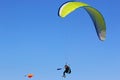 Paraglider being towed by a winch Royalty Free Stock Photo
