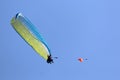 Paraglider being towed by a winch Royalty Free Stock Photo