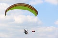 Paraglider being towed on a winch launch