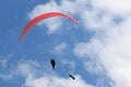 Paraglider being towed on a winch launch Royalty Free Stock Photo