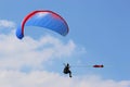 Paraglider being towed on a winch launch Royalty Free Stock Photo