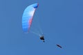 Paraglider being towed on a winch launch