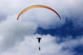 Paraglider being towed by a winch Royalty Free Stock Photo
