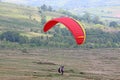 Paraglider in the Brecon Beacons Royalty Free Stock Photo
