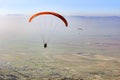 Paraglider fligh over valley Royalty Free Stock Photo