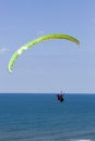 Paraglider flying above Mediterranean Royalty Free Stock Photo