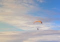 Paraglider flying blue sky Royalty Free Stock Photo