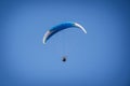 Paraglider flying in the blue sky. Italian Alps. Piedmont. Italy Royalty Free Stock Photo