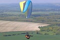 Paraglider flying at Combe Gibbet, England Royalty Free Stock Photo