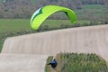 Paraglider flying at Combe Gibbet, England