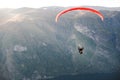 Paraglider flying over Aurlandfjord, Norway Royalty Free Stock Photo