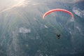 Paraglider flying over Aurlandfjord, Norway Royalty Free Stock Photo