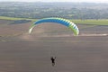 Paraglider flying wing at Milk Hill