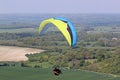 Paraglider flying wing at Milk Hill