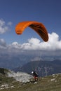 Paraglider on the krippenstein mountain Royalty Free Stock Photo
