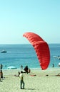 Paraglider landing to Fethiye Beach