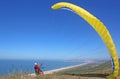 Paraglider launching at Salgado, Portugal