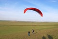 Paraglider  at Milk Hill, Wiltshire Royalty Free Stock Photo