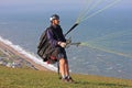 Paraglider launching wing Royalty Free Stock Photo