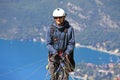 Paraglider launching wing Royalty Free Stock Photo