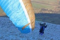 Paraglider launching wing Royalty Free Stock Photo