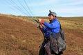 Paraglider launching wing Royalty Free Stock Photo