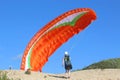 Paraglider launching wing Royalty Free Stock Photo