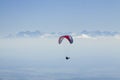 Paraglider in Mid-Air, Tatra Mountains Royalty Free Stock Photo