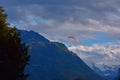 Paraglider over Alps mountains in Switzerland Royalty Free Stock Photo