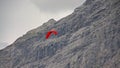 Paraglider over the mountains in the French Alps