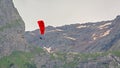 Paraglider over the mountains in the French Alps