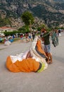 Paraglider packing parachute